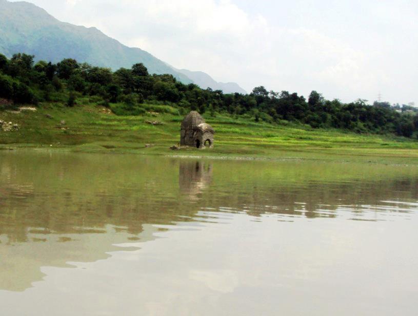 Submerged Temple near Gobind Sagar Lake, Bilaspur